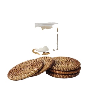 Tapis de table créatif Sous-verres résistants à la chaleur Ensemble de sous-verres à thé Accessoires de cuisine Sous-verres en osier Jute rotin Pad & Mats - Product Image 1