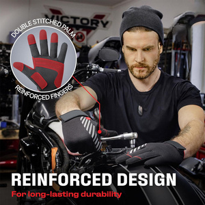 Synthetic Leather Mechanic Gloves Reinforced Fingers Thumb Double-Stitched Palm Anti-Static Heat Resistant Breathable Spandex - Product Image 6