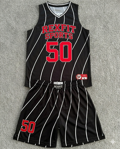 Uniformes de basket-ball en gros Rexfit Sports, maillots et shorts personnalisés avec logo imprimé pour adultes, vêtements de sport - Product Image 5