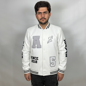 Customizable Stand <b>Collar</b> Varsity <b>Jackets</b> Embroidered Canvas Casual College Reversible Winter OEM Service Varsity <b>Jacket</b> for man - Product Image 1