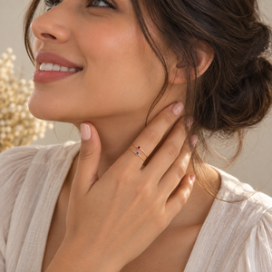 Gold Plated <b>Stainless</b> <b>Steel</b> Birthstone <b>Ring</b> Thin Zircon Dainty <b>Women</b> Band <b>for</b> Wedding Party Gift - Product Image 5