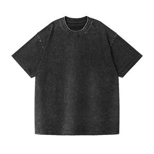 Camiseta Extra Grande para Hombre, con Logotipo Personalizado, 230g, Estampada, Sólida, Lavada, Ecológica, Estilo Vintage Retro, de Algodón Grueso con Lavado Ácido - Product Image 1