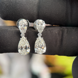 Pendientes Clásicos de Diamantes en Forma de Pera, Premium, 2.25ct y 1.20ct, Certificados por IGI, Joyería para Aniversario y Boda - Product Image 1