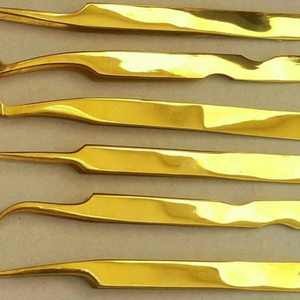 Ensemble de pinces à extensions de cils en acier inoxydable, outil de retrait et de pose de cils pour usage professionnel et domestique - Product Image 1