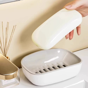 Support à savon double couche avec drain, facile à nettoyer, garde le savon au sec, base antidérapante, pour salle de bain domestique, bonne qualité - Product Image 6