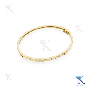 Brazalete de Diamantes Cultivados en Laboratorio con Oro Alternado de 14K, Oro Sólido, Joyería Fina Unisex Minimalista, Regalo para Fiestas - Product Image 2