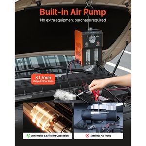 Probador de diagnóstico de vacío EVAP de 12 V CC, máquina de humo automotriz, detector de fugas, bomba de aire, manómetro, medidor de flujo para automoción - Product Image 6