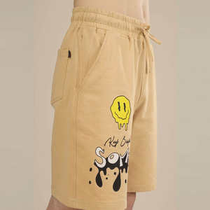 Pantalones Cortos Deportivos para Hombre, Color Beige, con Estampado Gráfico, Casuales, con Cordón, Estilo Urbano, de Algodón, para Verano - Product Image 6