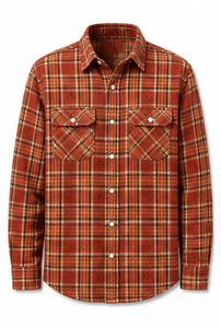 เสื้อเชิ้ตแขนยาวลำลองสำหรับผู้ชาย คอปกพับได้ แขนยาวเต็มตัว ผ้าฝ้าย - Product Image 3