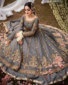 Robe de soirée de luxe pakistanaise pour femmes, élégante, brodée, pour mariage, soirée, tenue de soirée formelle - Product Image 6