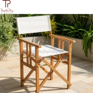 Chaise de Réalisateur d'Extérieur en Bois d'Acacia Massif, Design Contemporain, Impression Couleur Intégrale, Non Pliable - OEM pour Jardin, Salon, Cuisine - Product Image 6