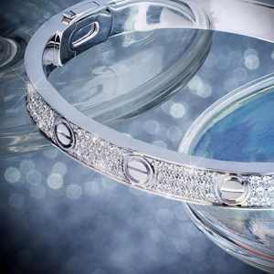 S925 Silver 18K Gold Plated Moissanite Elegant and Luxurious Wedding Party <b>Gift</b> Bangles - Product Image 3