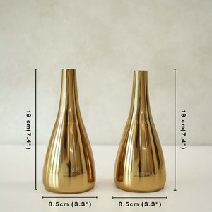 Flower Favorite Modern Tabletop <b>Vase</b> <b>Gold</b> Finish Handmade Decorative Flower <b>Vase</b> for Housewarming - Product Image 1