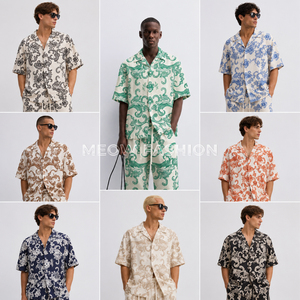 เสื้อฮาวายชายขายส่ง แขนสั้น คอปกคิวบา ลายต้นปาล์ม ผ้าเนื้อนุ่ม ใส่สบายสำหรับฤดูร้อน เหมาะสำหรับใส่ไปเที่ยวพักผ่อน ผู้ผลิตขายส่งจำนวนมาก - Product Image 6