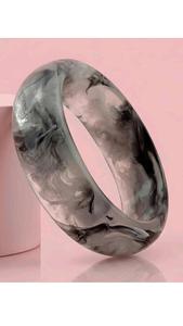 Brazalete de Resina Epoxi Ecológico con Forma Geométrica Redonda Exagerada y Diseño Grueso, Técnica de Fundición, para Mujer - Product Image 3