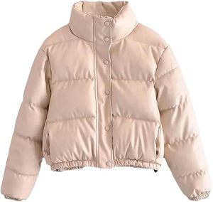 Chaqueta Acolchada de Invierno con Logotipo, Gruesa, Cortavientos y Cálida, con Cuello Alto y Diseño de Burbujas, Estilo Hip Hop - Product Image 2