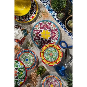 Service de table en porcelaine multicolore Bazar Medina Excelsa de 12 pièces avec motifs décoratifs pour des tables aux couleurs vives - Product Image 3