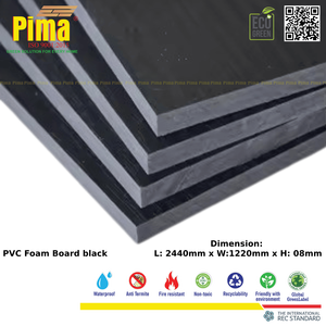 Custom Black PVC-WPC Furniture Foam Board <b>Sheet</b> 8mm Thickness 0.6 G/cm3 Density Smooth Plastic <b>Cladding</b> for Interior <b>Walls</b> - Product Image 2