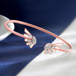 Interlocking Multi-Loop Cluster Diamond Link <b>Bangle</b> <b>Bracelet</b> - Product Image 4