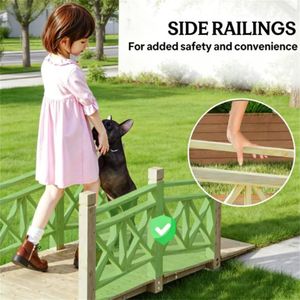 Passerella Pedonale in Legno, Elegante Ponte da Giardino, Ornamenti per Giardino - Product Image 2
