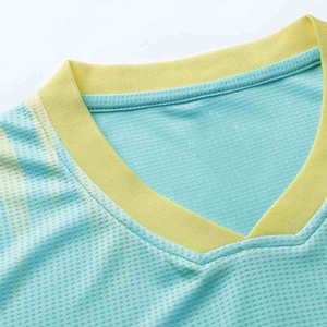 Ensemble de maillots de football personnalisés pour hommes, col en V, manches courtes, rayé, polyester respirant, uniforme d'été pour équipe adulte - Product Image 3