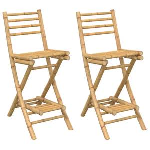 Taburete de Bar para Exteriores, Tamaño Estándar, Muebles de Patio de Bambú Natural - Product Image 2