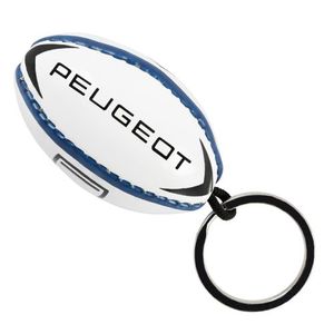Personalised Rugby Ball <b>Keyring</b> Durable Rubber or PVC with Custom Logo Print Gift direct from factory - Product Image 1