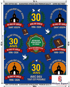 Customized African Wax Print Fabric Manufacturer Church Anniversary Celebration Convention Event Uniform Textile Supplier - Product Image 1
