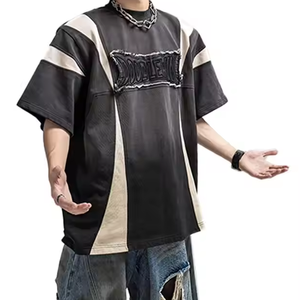 Best 100% Cotton Men's Embroidery T-<b>Shirts</b> with Letter Design Worsted Fabric Anti-Pilling Casual Style - Product Image 1