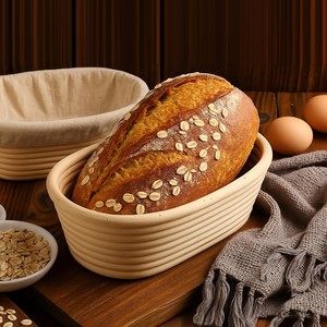 Wholesale Artisanal Handmade Rattan <b>Bread</b> Proofing <b>Basket</b> Oval Shape Natural Cane Dough Rising <b>Basket</b> For Artisan <b>Bread</b> Baking - Product Image 3