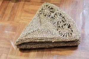 Juego de alfombrilla para puerta, mantel individual y posavasos de junco marino con diseño de trenza natural, material: jacinto seco para mesa de café - Product Image 2