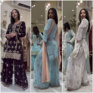 Presentamos un Nuevo Traje de Diseñador de Alta Calidad para las 4 Estaciones, con Top, Pantalón y Dupatta, con Bordado Intenso, Vestido Tradicional - Product Image 2