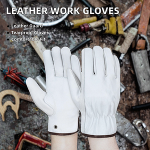 Gants de conducteur en cuir de qualité supérieure OEM ODM avec paume renforcée et prise en main flexible, fabricant de gants de travail industriels - Product Image 5