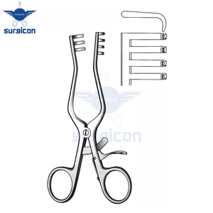 Retractor Autoretráctil Weitlaner de 14 cm (5½ Pulgadas), Dientes 3x4, Acero Inoxidable, Reutilizable, Instrumento Quirúrgico - Product Image 5