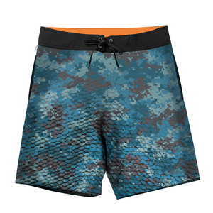 Mens <b>Digital</b> Camo Fish <b>Scale</b> Print Board Shorts Quick Dry 100% Polyester UPF 50 Fishing Swim Trunks Performance Beachwear - Product Image 6