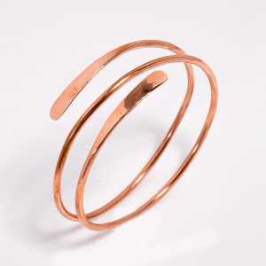 Belladec Women's Elegant Double Wrap <b>Copper</b> Cuff Bracelet Handmade Adjustable Minimalist Open <b>Bangle</b> Jewelry Fashion Accessory - Product Image 3