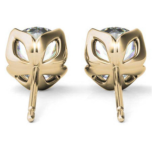 Pendientes de diamantes de oro macizo de 18k personalizados, estilo tulipán, con diamantes redondos brillantes cultivados en laboratorio, para fiestas y bodas. - Product Image 3