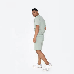 Wholesale Men's /Cotton Slim Fit Short Sleeve Crew Neck Twinset <b>T</b>-<b>Shirts</b> Shorts Set Summer Thermal Plus Size - Product Image 3