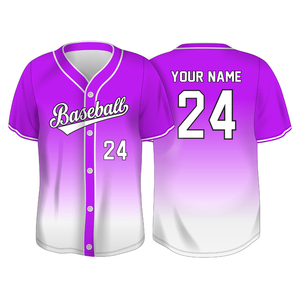 Maillot de baseball personnalisé, dégradé jaune et blanc, manches courtes, entièrement boutonné, unisexe, adulte, impression sublimée, avec votre propre nom, chemise de softball - Product Image 2