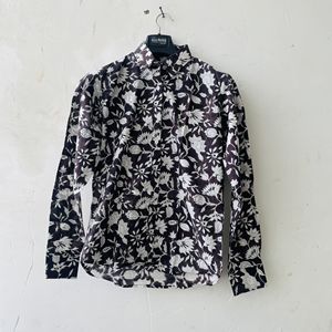Hand Block Printed Casual Women's Floral Print Shirt Soft Cotton Fabric Button Down Collar Breathable Summer Red <b>White</b> Sale - Product Image 6