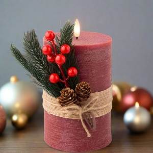 Portavelas Votivo con Diseño de Copos de Nieve Rojos, Redondo, Resistente al Calor, Reutilizable, Decoración Navideña para el Hogar, Frasco de Vidrio - Product Image 4