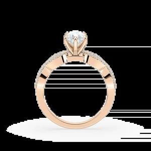 Bague de fiançailles avec diamant taille poire d'un carat, pierres latérales, or rose, or blanc, or jaune, bijoux élégants et intemporels pour femmes - Product Image 2