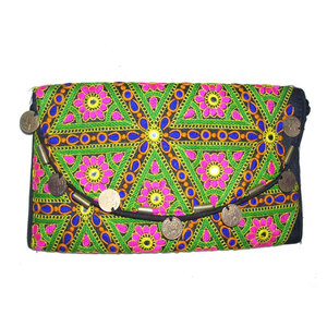 COIN DECORATION MEDIUM SIZE ETHNIC CLUTCH <b>BAG</b> Traditional Handmade <b>Boho</b> Evening Purse Vintage Tribal Party Handbag Women Fashion - Product Image 1