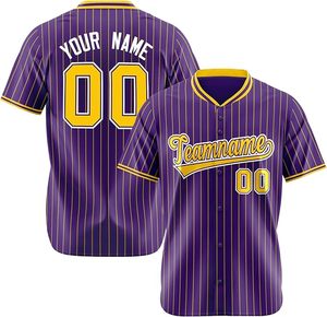Camiseta de Béisbol Barata con Logotipo Bordado Personalizado, Diseño de Franjas Sublimadas, Camiseta de Béisbol para Hombre - Product Image 5