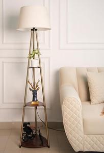 Lámpara de Pie Moderna de Metal con Pantalla de Tela Beige, Luz Cálida, para Uso Residencial - Product Image 2