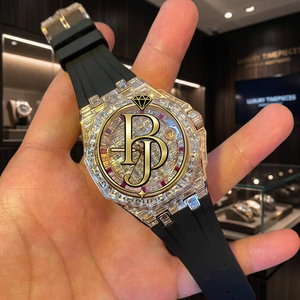 Reloj BOJ A.P.65 Premium de 41 mm con Diamante Moissanite VVS, Caja de Acero Inoxidable, Correa de Aleación, Cristal, 20 mm, Cuarzo Analógico, Diseño Oculto, Moda y Lujo - Product Image 3