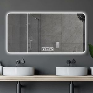 Specchio LED da Bagno 28*60 Pollici Resistente alla Corrosione con Retroilluminazione Dimmerabile a Tre Colori e Funzione Antiappannamento One-Touch - Product Image 2