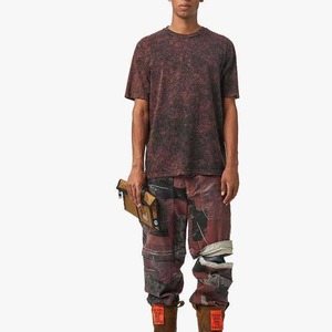 Camisetas de Algodón Grueso Lisas Personalizadas Estilo Vintage con Lavado Ácido para Hombre, Manga Corta, Efecto Desgastado y Decolorado por el Sol - Product Image 2