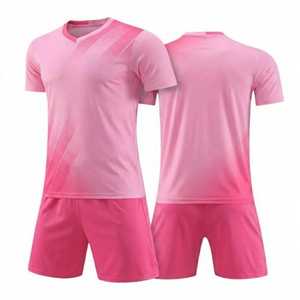 Conjunto de Camiseta de Fútbol para Hombre, Degradado Negro y Rosa, Manga Corta, Cuello en V, Absorbe la Humedad, Sublimada, Ropa Deportiva para Todas las Temporadas - Product Image 2