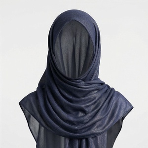Hiyab de poliéster de color sólido para mujer, tela de chifón transpirable, para uso diario, pañuelo étnico de Oriente Medio. - Product Image 1